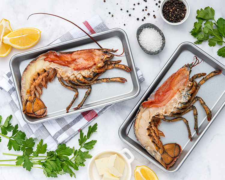 Photo of a Lobsters cooked on a table